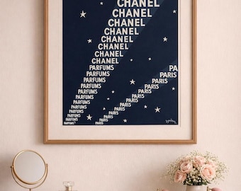 Chanel No. 5 Vintage Perfume Ad Print (1945) – French Luxury Fashion Wall Art, Vanity & Dressing Room Decor