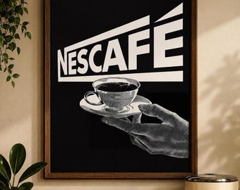 Nescafé Advertisement Print 1960 | Vintage Coffee Wall Art | Mid-Century Kitchen Decor
