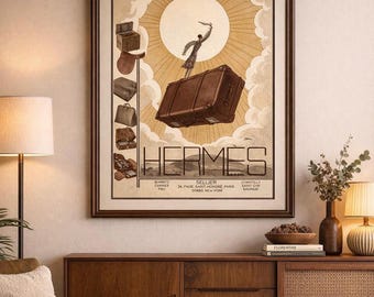 Hermès Luggage Vintage Ad Print (1927) – Art Deco French Luxury Travel + Fashion Wall Art, Office & Entryway Decor