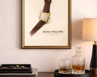 Patek Philippe Vintage Watch Ad Print (1954) – Luxury Office Wall Art, Classic Timepiece Decor Watch Collector