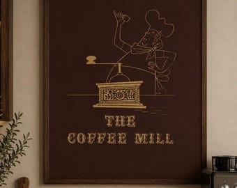 The Coffee Mill NYC Print 1951 | Vintage New York Coffeehouse Menu Cover | Mid-Century Coffee Wall Art