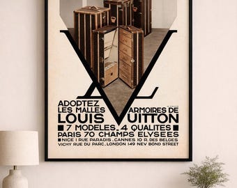 Louis Vuitton Trunk Vintage Ad Print (1931) – French Luxury Fashion Wall Art, Office Decor