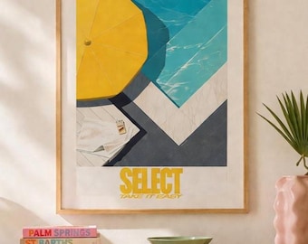 Select Cigarettes Vintage Ad Print (1979) – Poolside Retro Wall Art, 70s Tobacco Poster, Bar Cart Decor