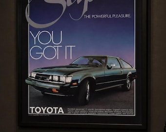 Toyota Supra Vintage Ad Print (1979) – Japanese Automotive Wall Art, Retro Car Poster, JDM Decor