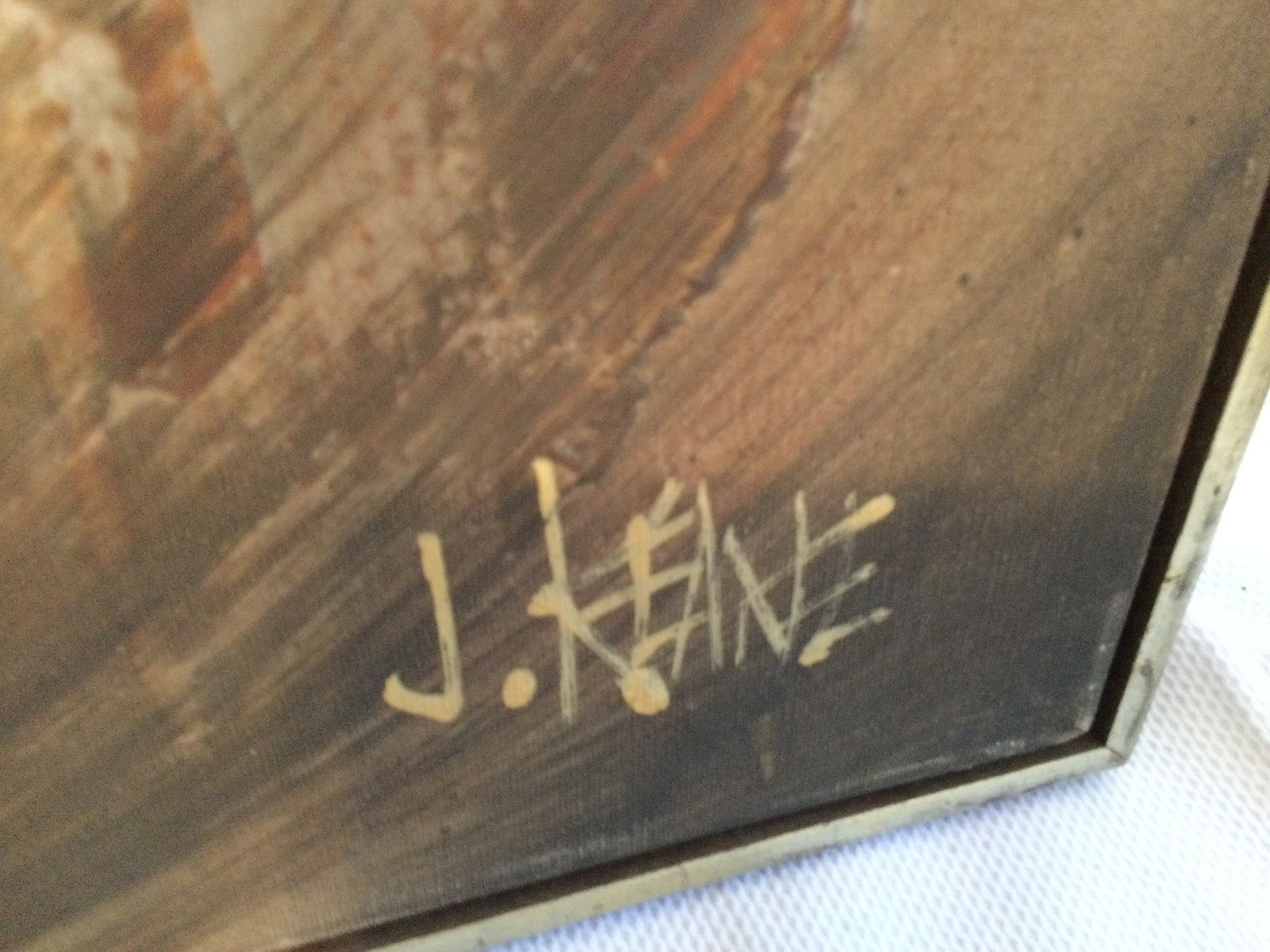 J Keane Framed Mid Centry Painting Etsy