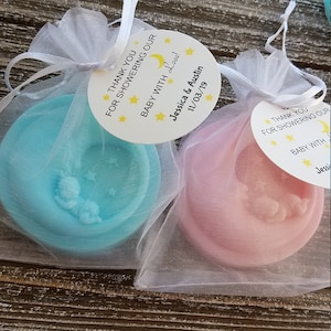 10 over the moon Lullaby moon and sleeping baby soap favors