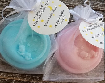 10 over the moon Lullaby moon and sleeping baby soap favors