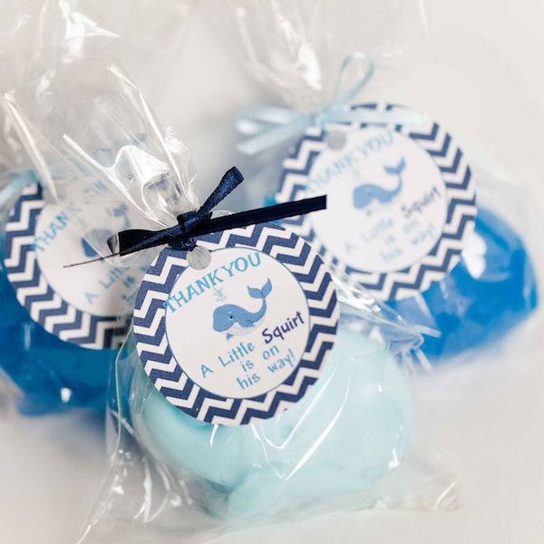 20 Whale soap party favors, nautical ocean baby shower