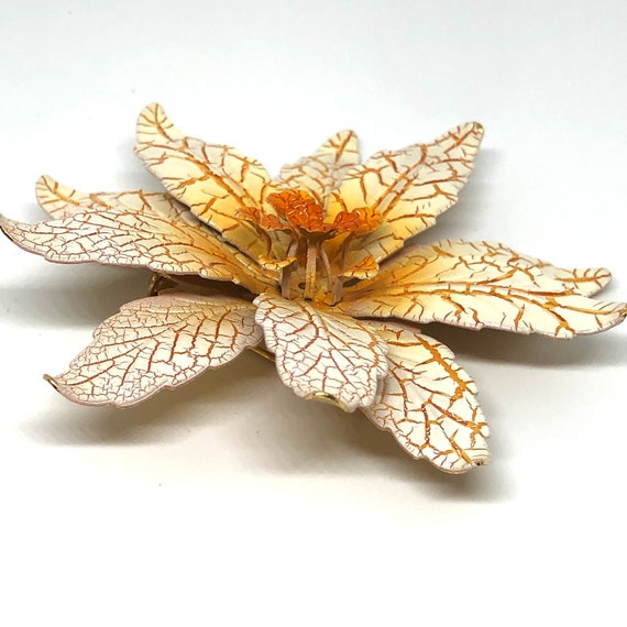Vintage Awesome Retro 1960s Flower Power Brooch O… - image 3