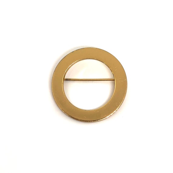 MONET Vintage Gold Tone Minimalist Modern Round R… - image 1