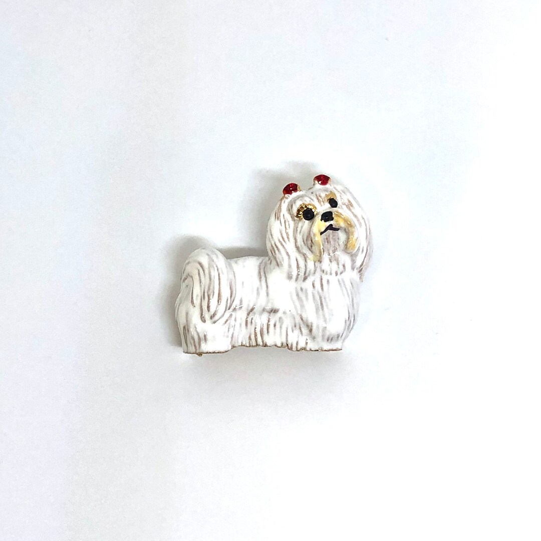 Broche Ancienne Manchu Shih Tzu Society - Fabricant Thomas Fattorini, Argentée, Occasion