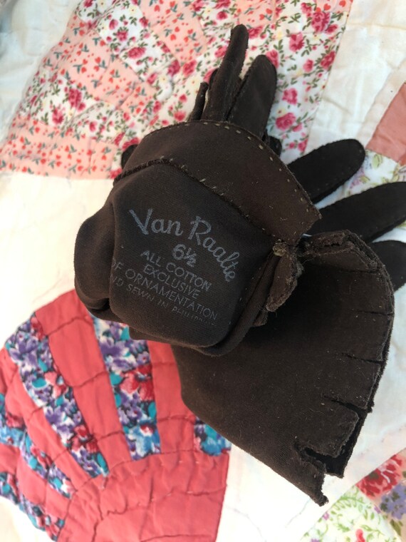 VAN RAALTE Size 6 1/2 Dark Chocolate Brown Cotton… - image 5