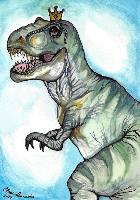 King T-Rex Jurassic Park tyrannosaurus Dinosaur Illustration | Etsy