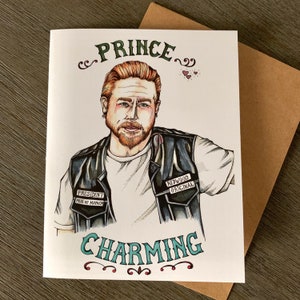 Biglietto d'amore /anniversario/compleanno di Jax Teller Sons of Anarchy disegnato a mano in modo univoco - Blank Inside