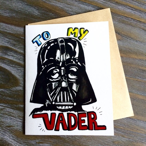 Uniquely Hand-drawn Nerdy Darth Vader Star Wars Father's Day Card