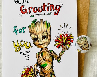 Baby Groot Super Cute and Punny blank Greeting Card/Birthday card/Love Card