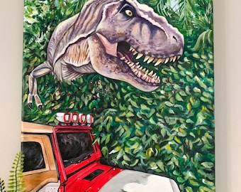 Jurassic Park/Jurassic World Tyrannosaurus Rex Acrylic Painting Artistic Print