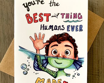 Super Adorable “Luca” Friendship/Birthday/Love/Anniversary Card - blank inside