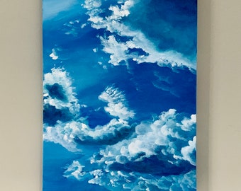 Breathtaking Alberta Sky Unique Clouds Acrylic Painting Canadiana Art Print