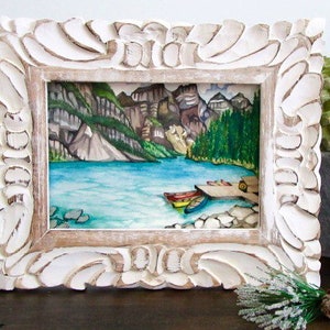 Schöne & atemberaubende Moraine Lake Banff Nationalpark Aquarell Druck