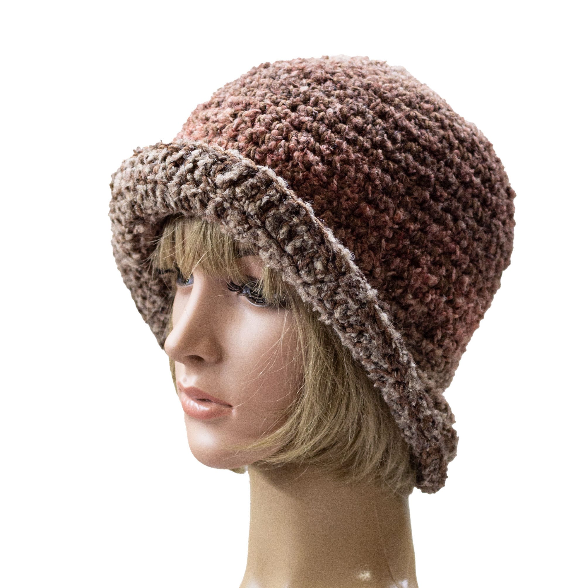 Brown women winter hat satin lined cloche hat for women Etsy