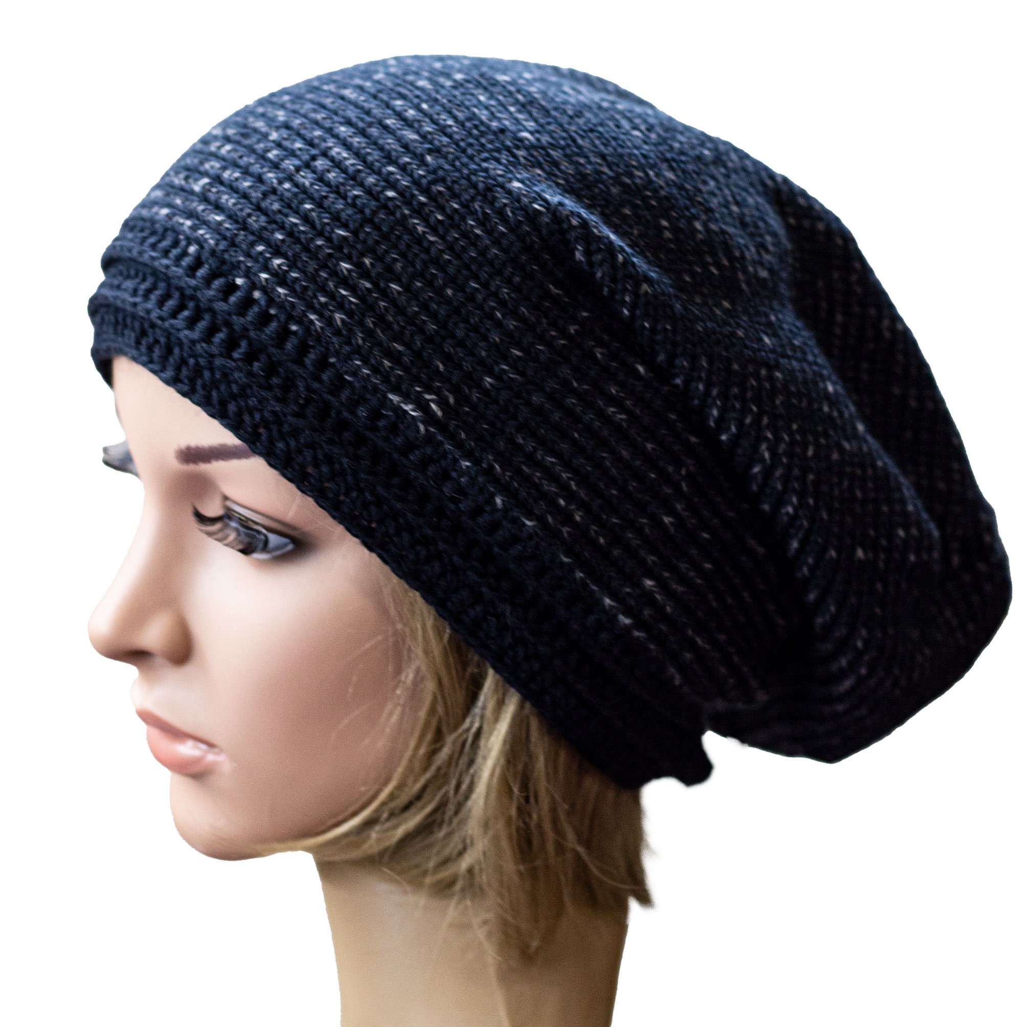 Navy Blue Knit Hat men Slouch beanie hat for women Etsy