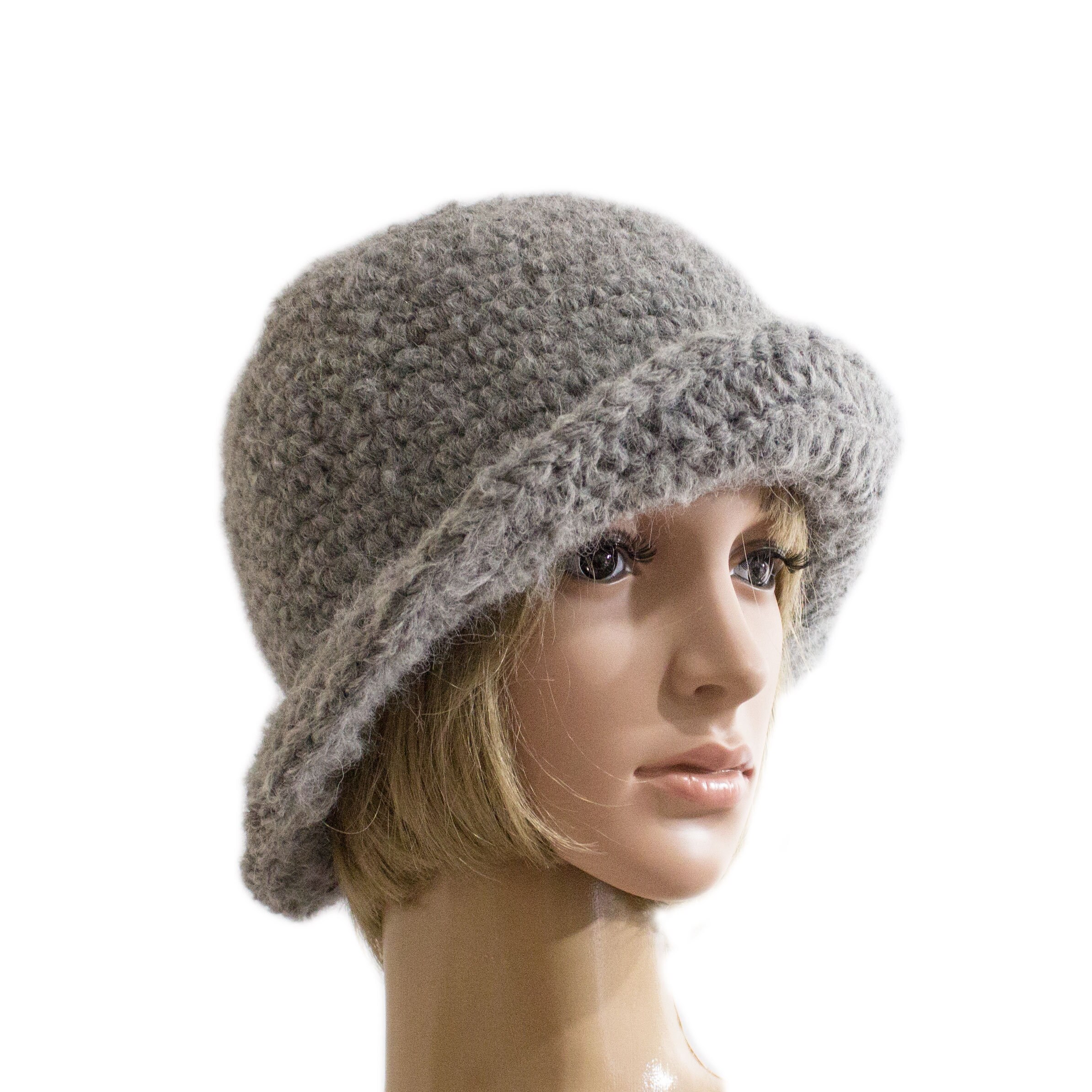 Winter hats women gray alpaca cloche hat satin lined winter Etsy
