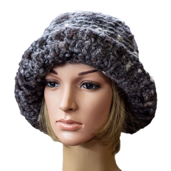 Winter hats women gray alpaca cloche hat satin lined winter Etsy