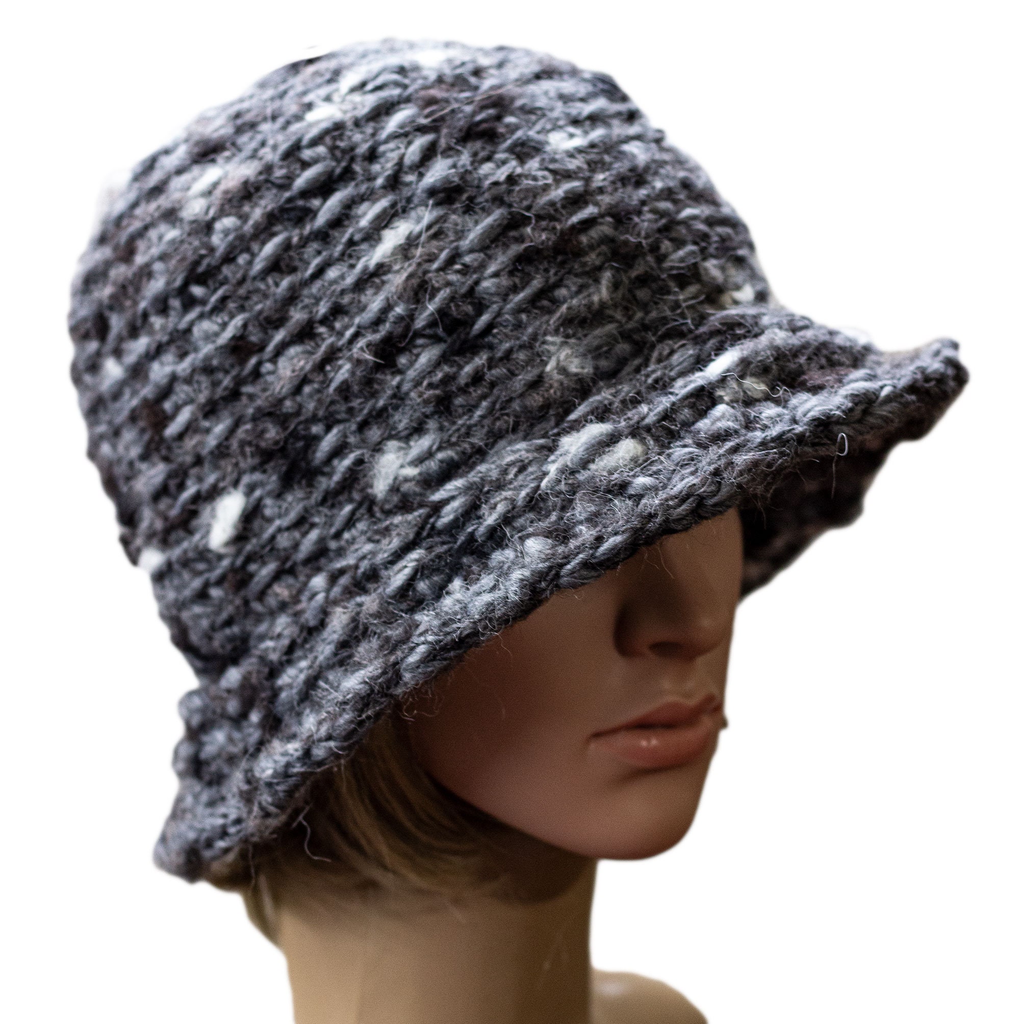 Winter hats women gray alpaca cloche hat satin lined winter Etsy