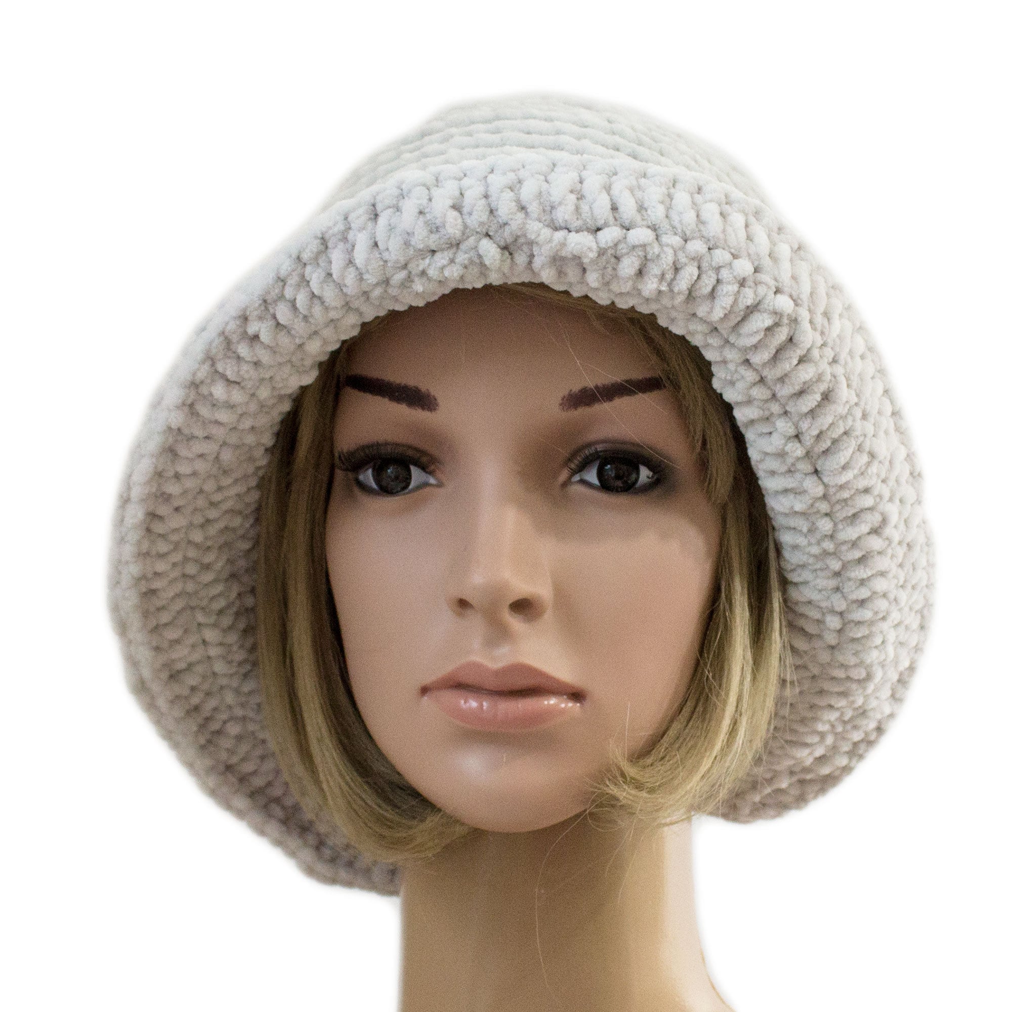 Light gray velvet cloche hat for women satin lined winter hat Etsy