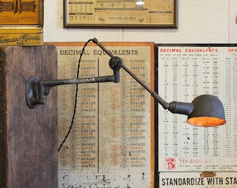 Vintage Antique Industrial OC White-Era "Ajust-O-Lite" Sconce Light/ Lamp - 1930s