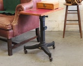 Vintage Antique Industrial Cast Iron quot Karlo quot Typewriter Laptop Side Table - 1920s