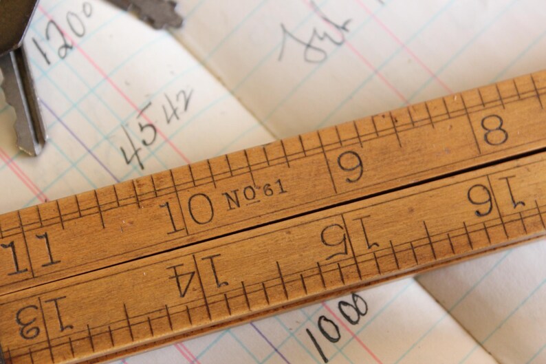 Length Ruler Handwritten Antique Vintage 24