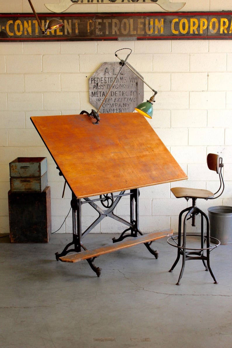 Vintage Industrial Antique Keuffel and Esser Drafting Table w/ Etsy