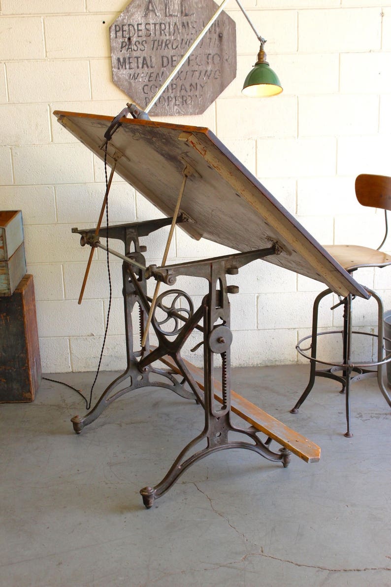 Vintage Industrial Antique Keuffel and Esser Drafting Table w/ Etsy