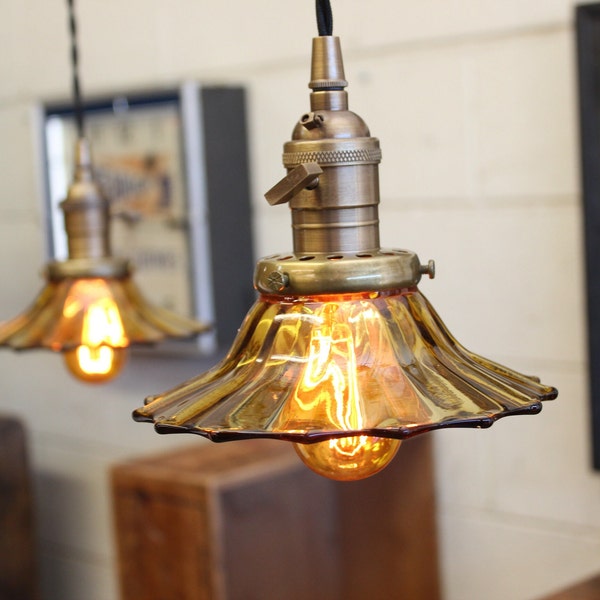 Glass Pendant Light Vintage - Etsy