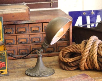 Art Nouveau Antique Industrial Deco Desk/ Table Lamp/ Light