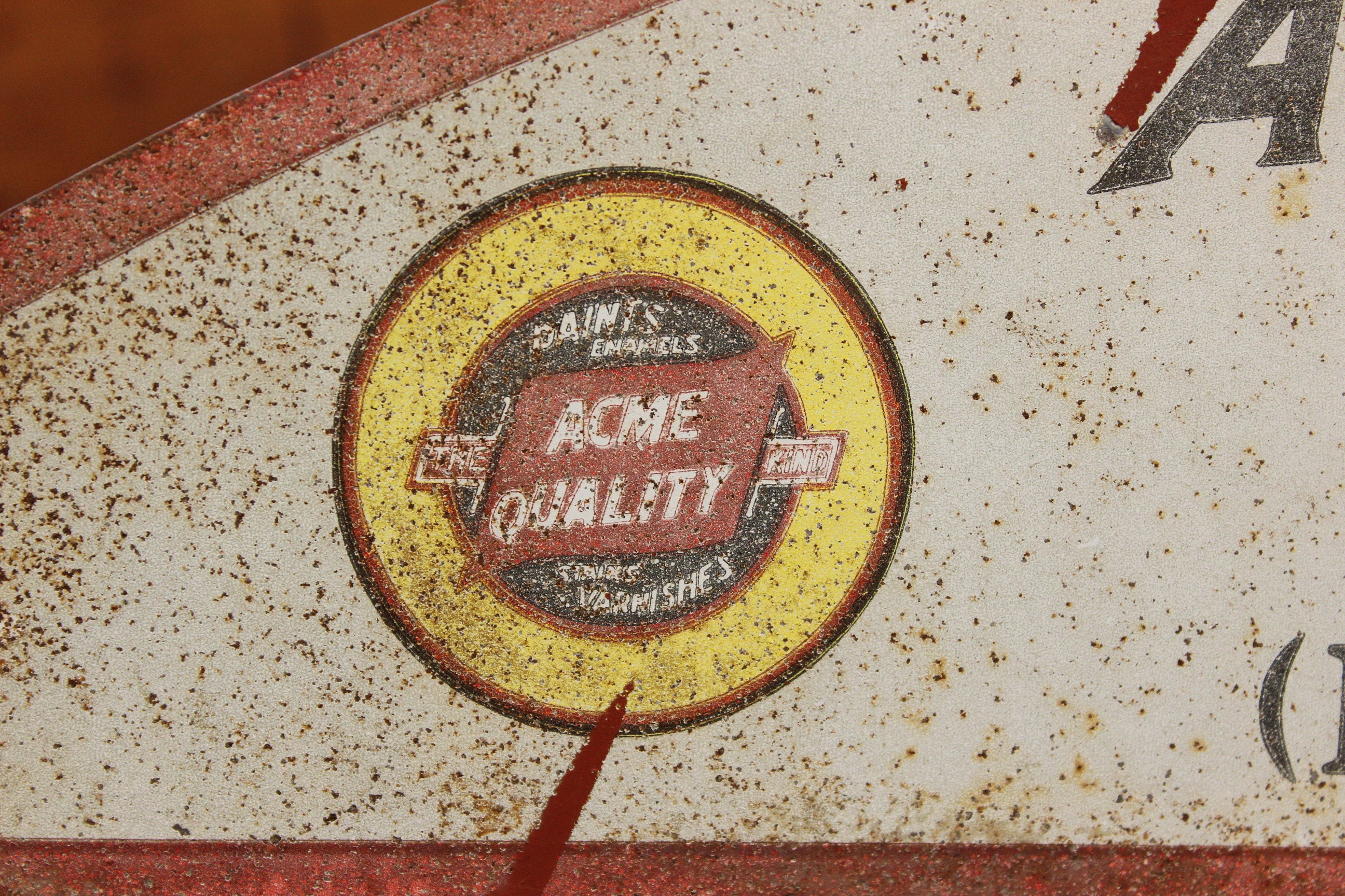 Vintage Industrial ACME Quality Paints Advertising Hardware Store Shelf ...