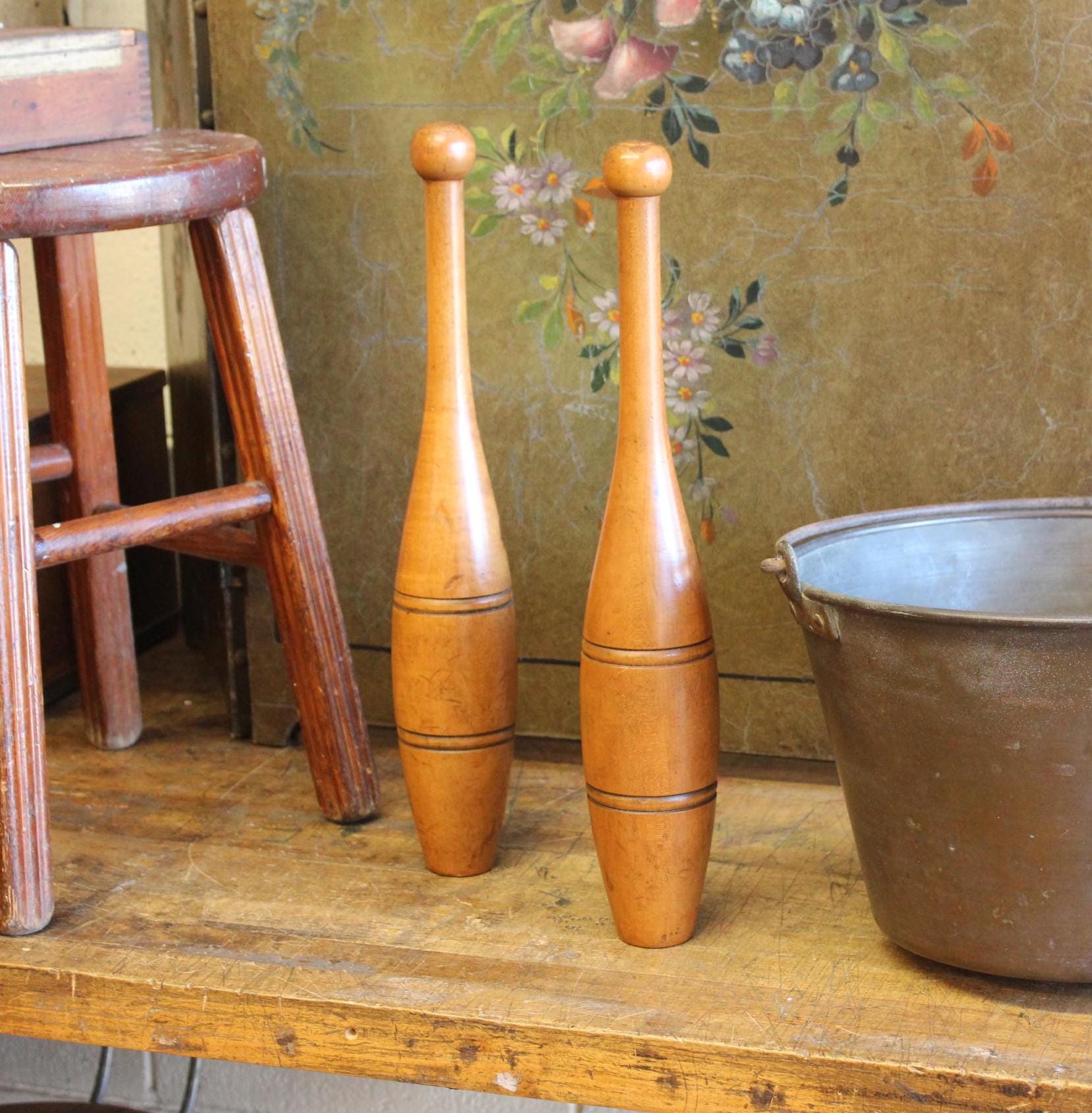 Antique Wooden Indian Clubs - Etsy