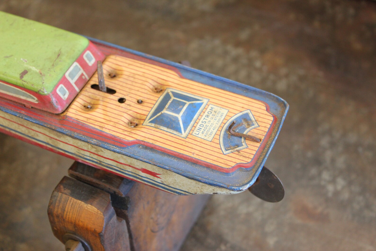 Vintage 14 Tin Lithograph Wind up Toy Boat by Lindstrom Etsy