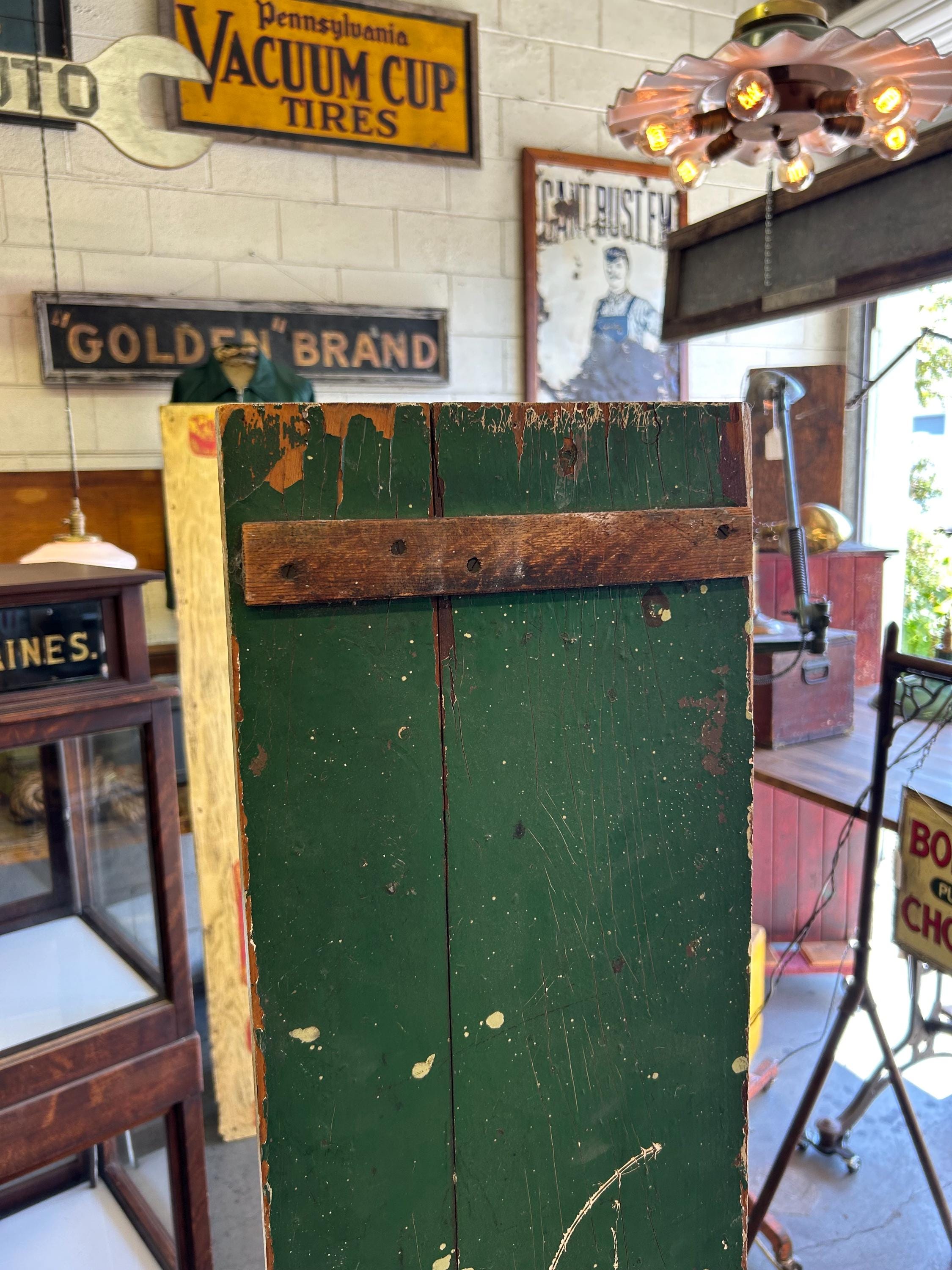 Original Vintage Hand Painted Frank's Shoe Shine Wood Trade