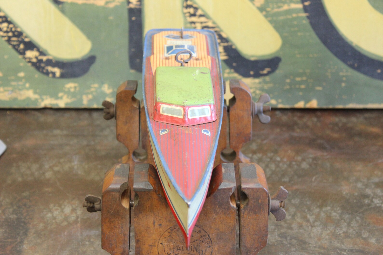 Vintage 14 Tin Lithograph Wind up Toy Boat by Lindstrom Etsy