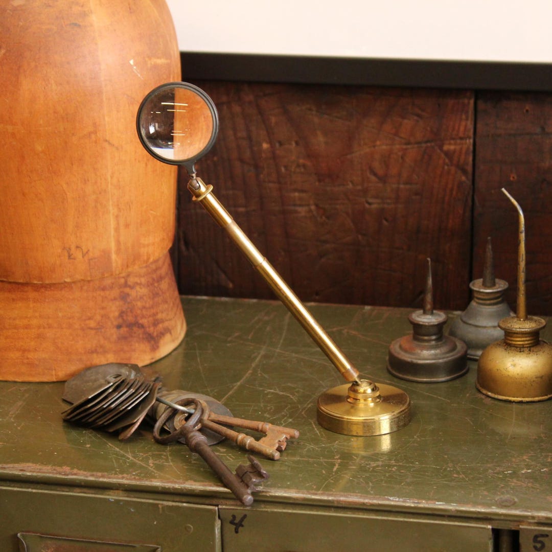 C.1900s Antique Scientific Brass Magnifying Glass Instrument Bullseye ...