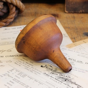 19th Century Antique Primitive Wooden Treenware Apple Cider Funnel