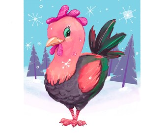 Little Snow Chick Art Print