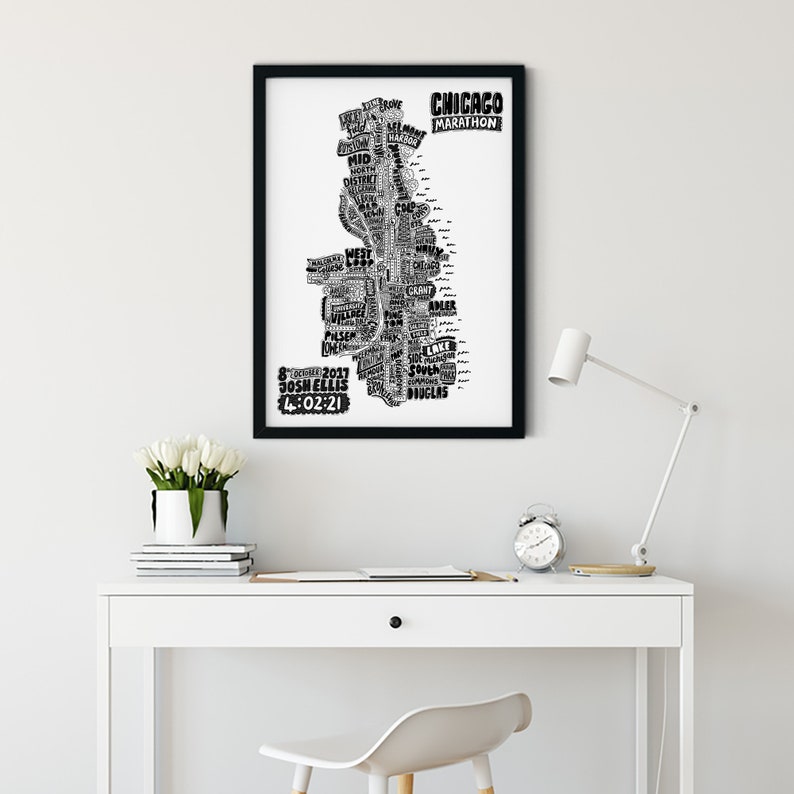 Personalised New York Marathon Route Map Wall Art Art Print