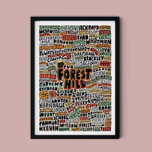 Forest Hill Typographic Print // South London // Wall Art // Art Print