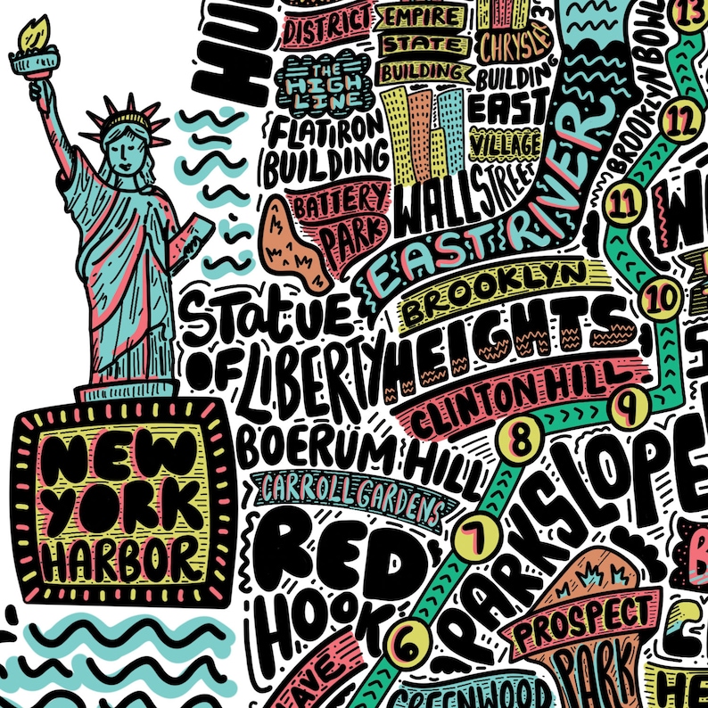 Personalised New York Marathon Route Map Wall Art Art Print