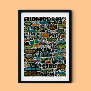 South London Typographic Print // Wall Art // Art Print