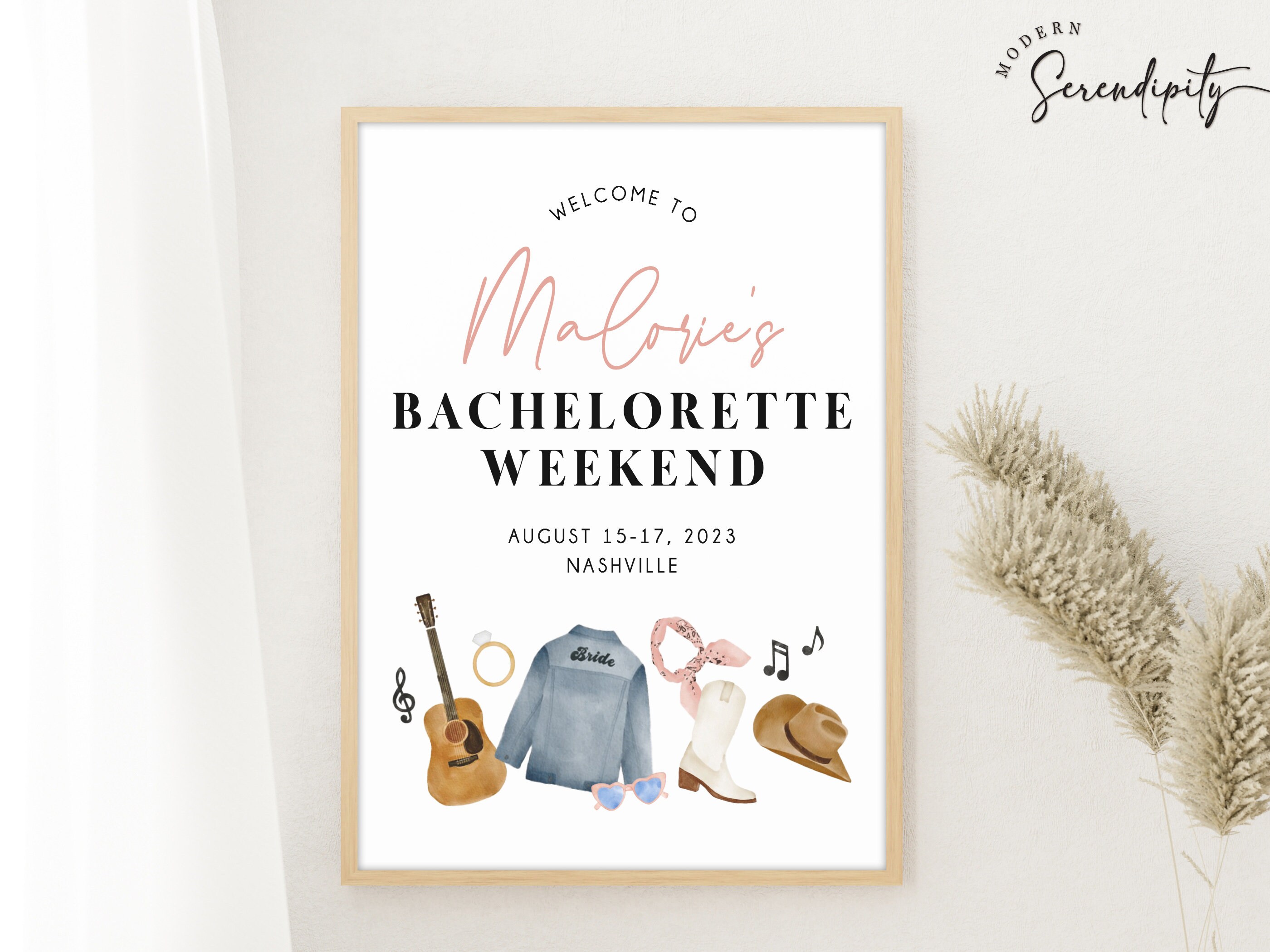 Nashville Bachelorette Welcome Sign Welcome Sign Nash Bash Cowgirl Theme Welcome Sign Last Rodeo Bachelorette Party Editable Template
